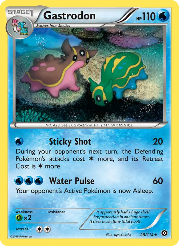 Gastrodon Rare Pokemon card #29 from Steam Siege