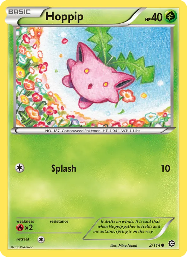 Hoppip Common Pokemon card #3 from Steam Siege