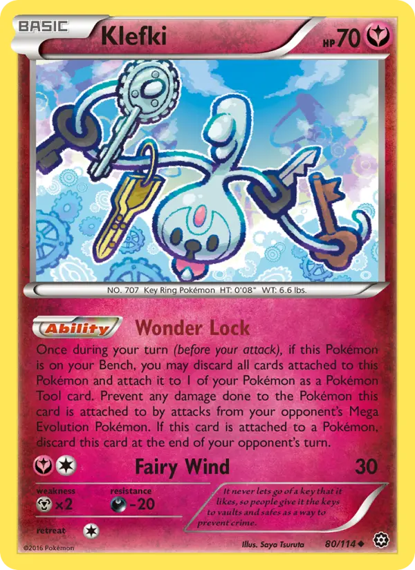 Klefki Uncommon Pokemon card #80 from Steam Siege