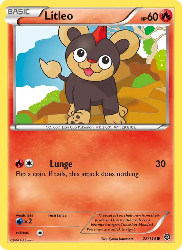 Litleo Common Pokemon card #22 from Steam Siege