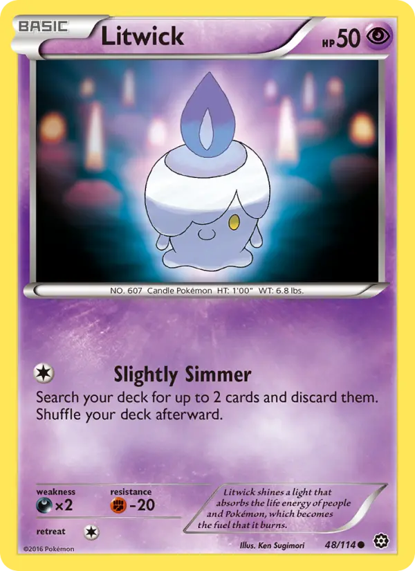 Litwick Common Pokemon card #48 from Steam Siege