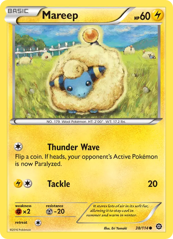 Mareep Common Pokemon card #38 from Steam Siege