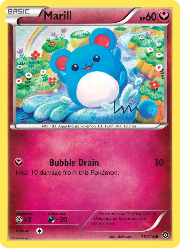 Marill Common Pokemon card #76 from Steam Siege