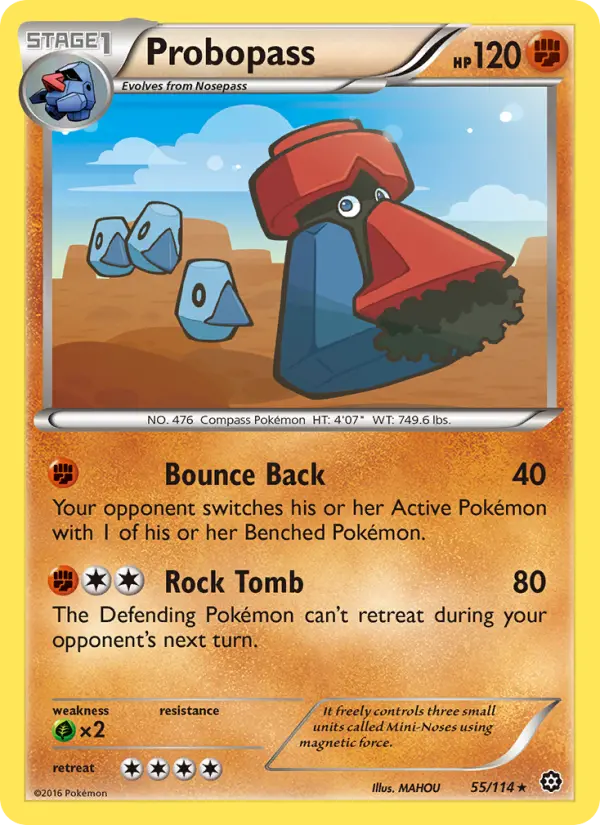 Probopass Rare Pokemon card #55 from Steam Siege