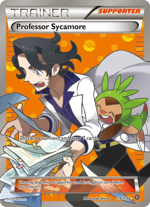 Professor Sycamore Ultra Rare Pokemon card #114 from Steam Siege