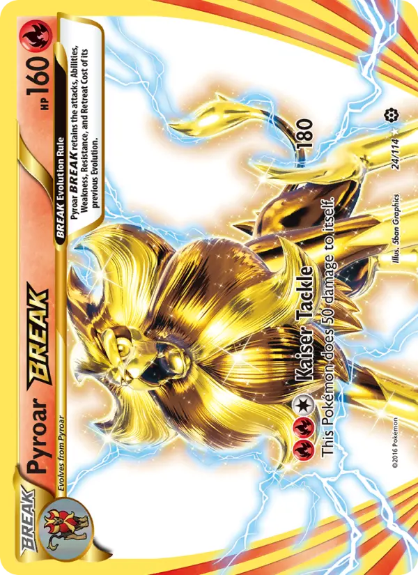 Pyroar BREAK Ultra Rare Pokemon card #24 from Steam Siege