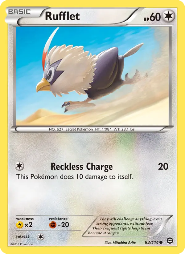 Rufflet Common Pokemon card #92 from Steam Siege