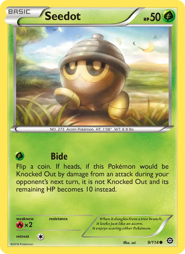 Seedot Common Pokemon card #9 from Steam Siege