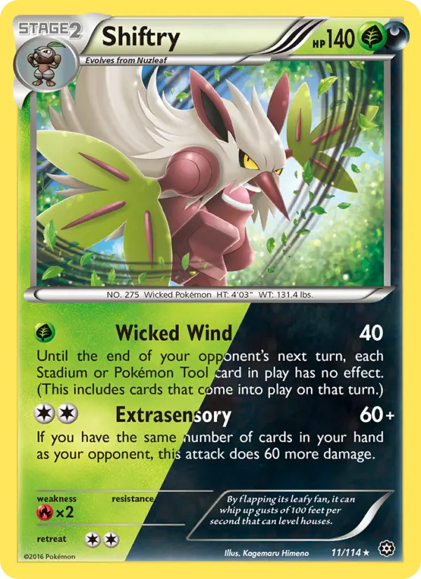 Shiftry Rare Pokemon card #11 from Steam Siege