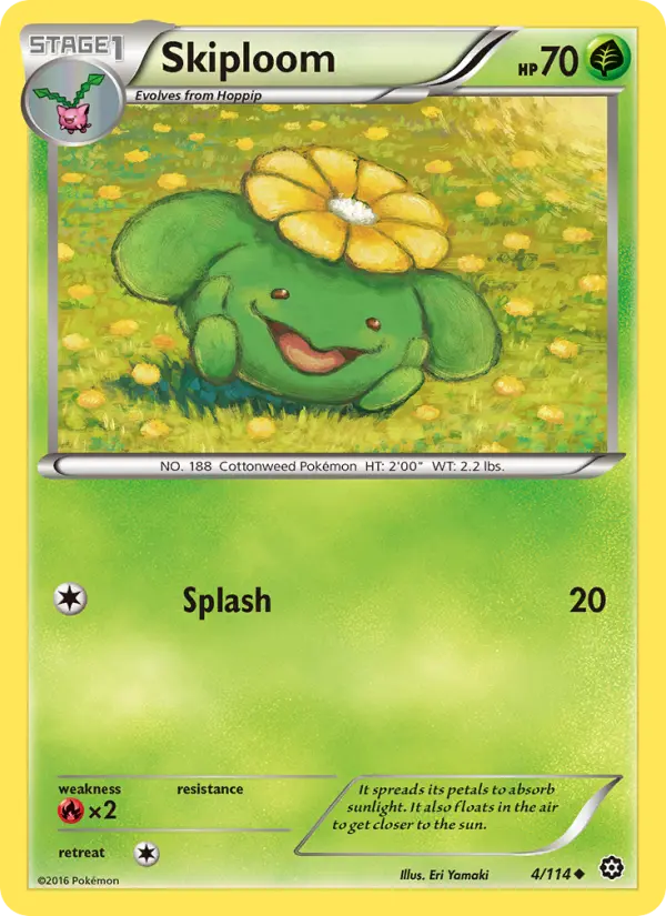 Skiploom Uncommon Pokemon card #4 from Steam Siege