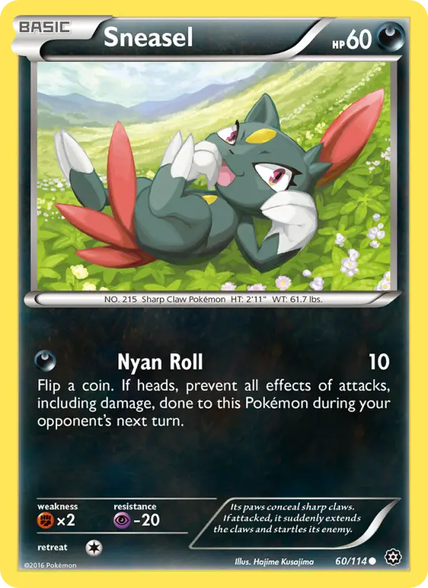 Sneasel Common Pokemon card #60 from Steam Siege