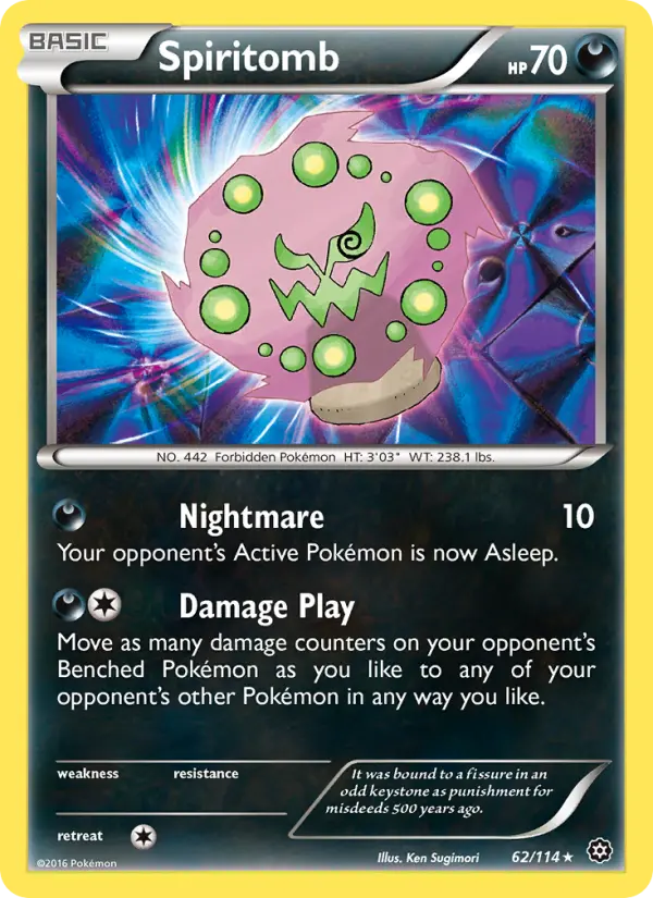 Spiritomb Rare Pokemon card #62 from Steam Siege