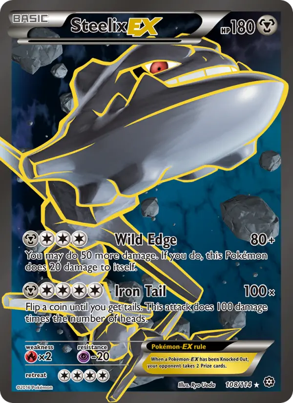 Steelix EX Ultra Rare Pokemon card #108 from Steam Siege