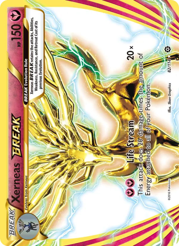 Xerneas BREAK Ultra Rare Pokemon card #82 from Steam Siege