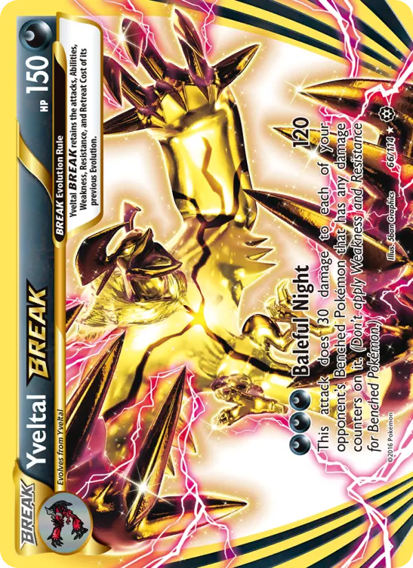 Yveltal BREAK Ultra Rare Pokemon card #66 from Steam Siege