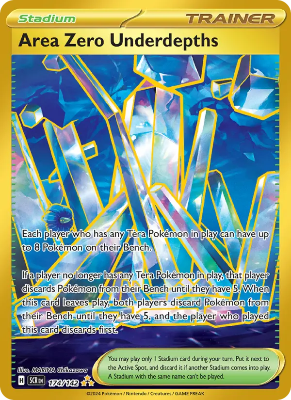 Area Zero Underdepths Hyper rare Pokemon card #174 from Stellar Crown