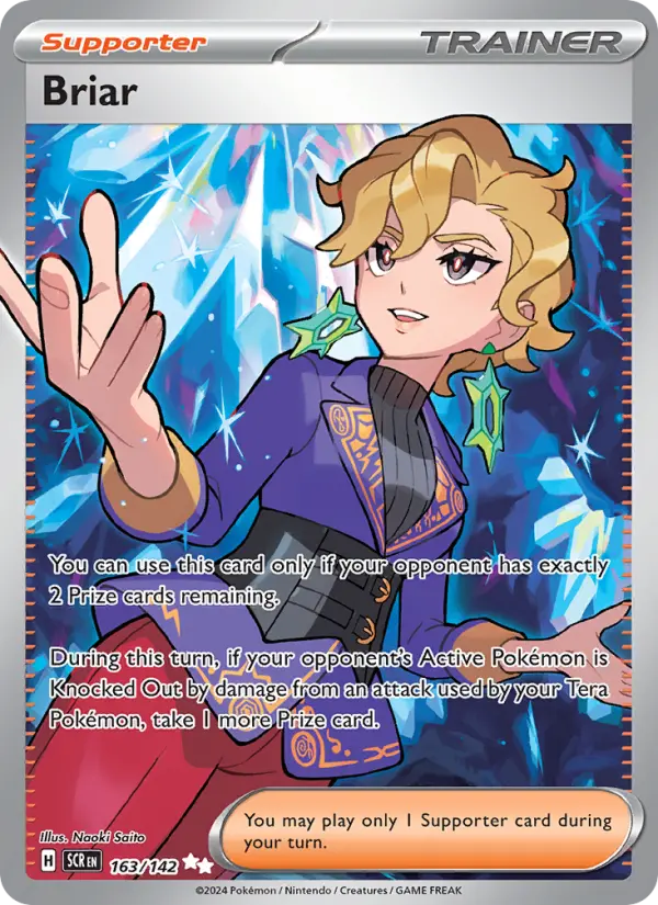 Briar Ultra Rare Pokemon card #163 from Stellar Crown
