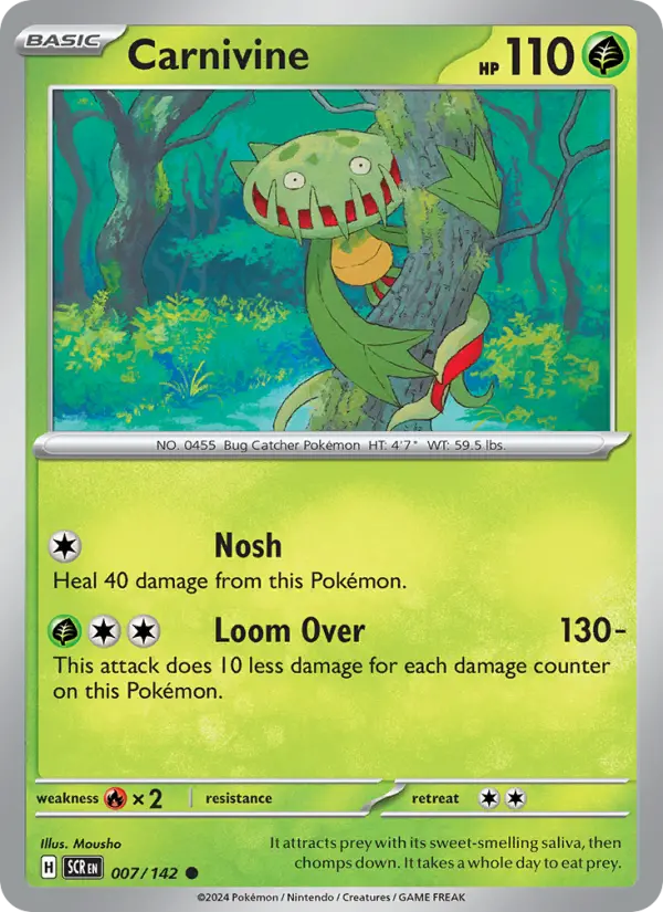 Carnivine Common Pokemon card #007 from Stellar Crown