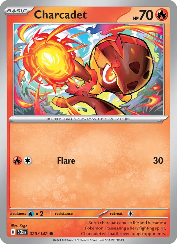 Charcadet Common Pokemon card #029 from Stellar Crown