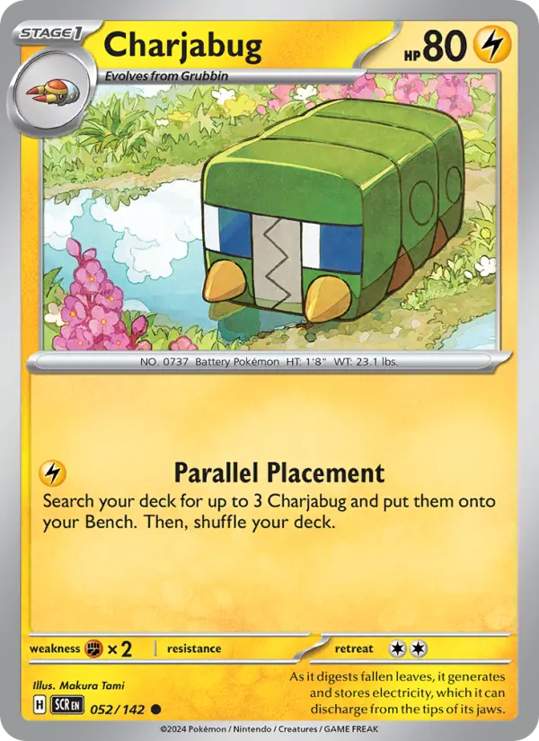 Charjabug Common Pokemon card #052 from Stellar Crown