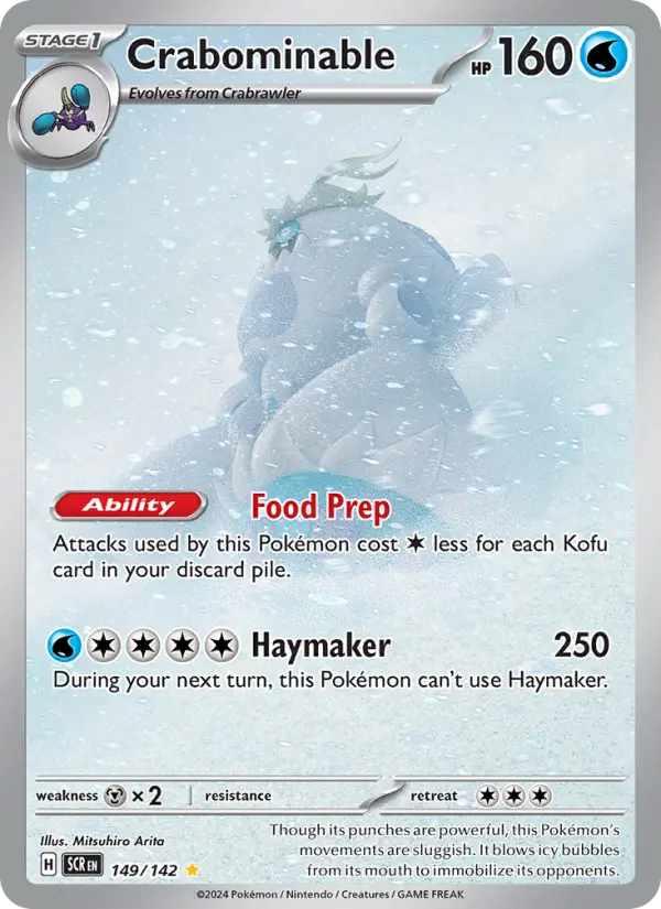 Crabominable Illustration rare Pokemon card #149 from Stellar Crown