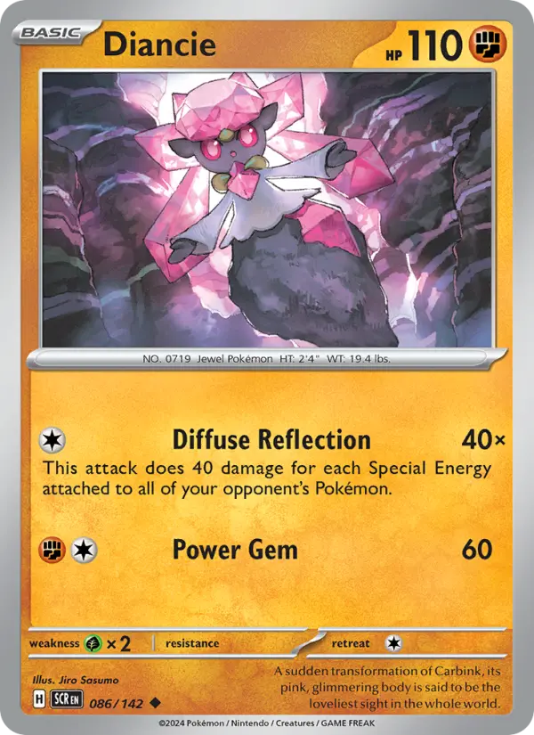 Diancie Uncommon Pokemon card #086 from Stellar Crown