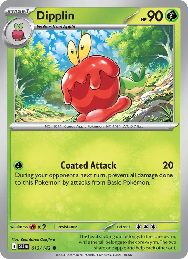 Dipplin Common Pokemon card #013 from Stellar Crown