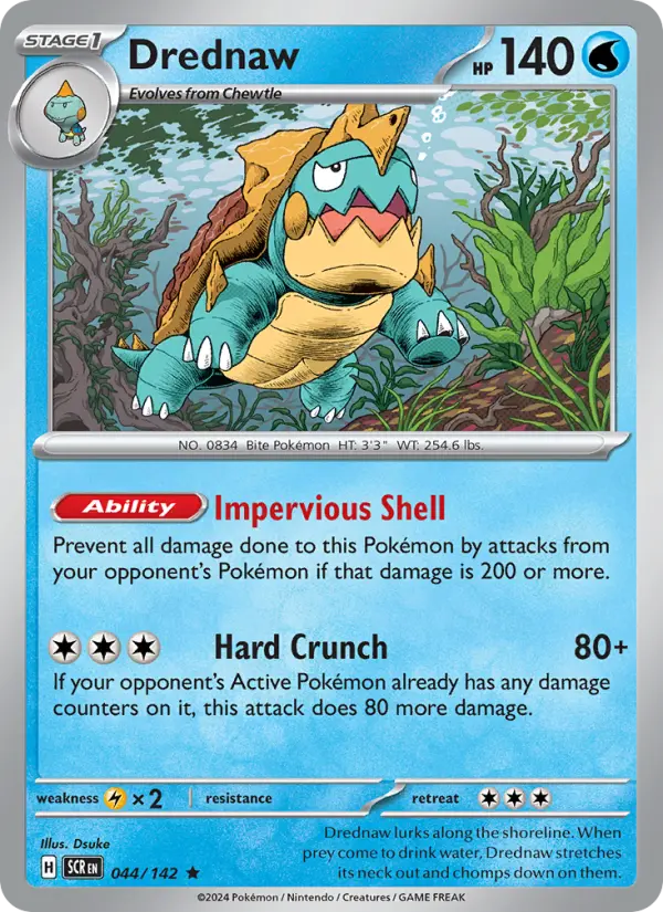 Drednaw Rare Pokemon card #044 from Stellar Crown