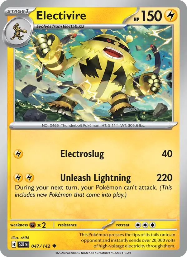 Electivire Uncommon Pokemon card #047 from Stellar Crown