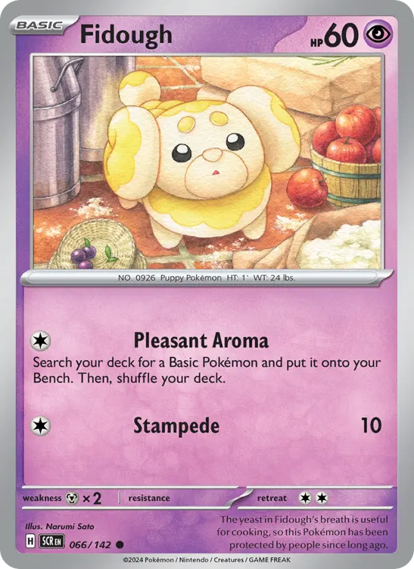 Fidough Common Pokemon card #066 from Stellar Crown