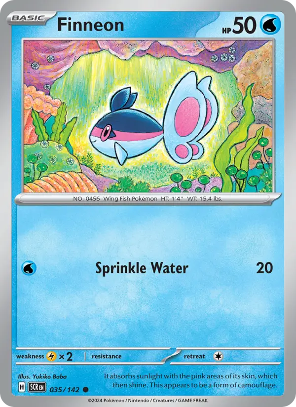 Finneon Common Pokemon card #035 from Stellar Crown