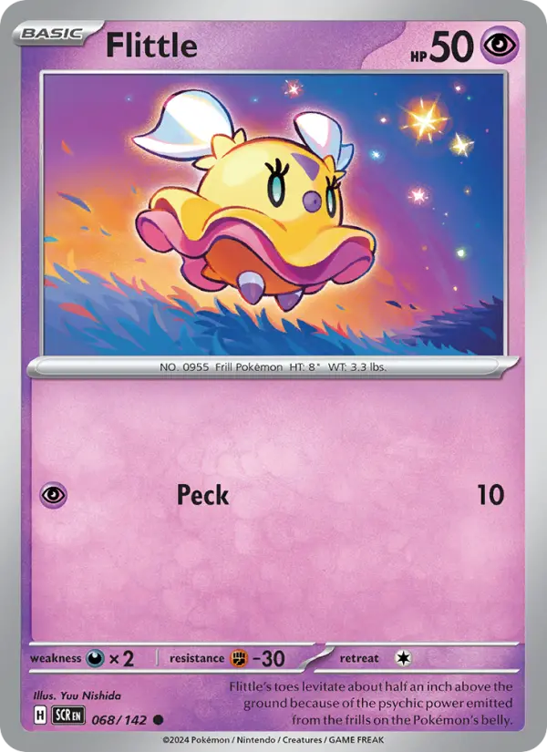 Flittle Common Pokemon card #068 from Stellar Crown