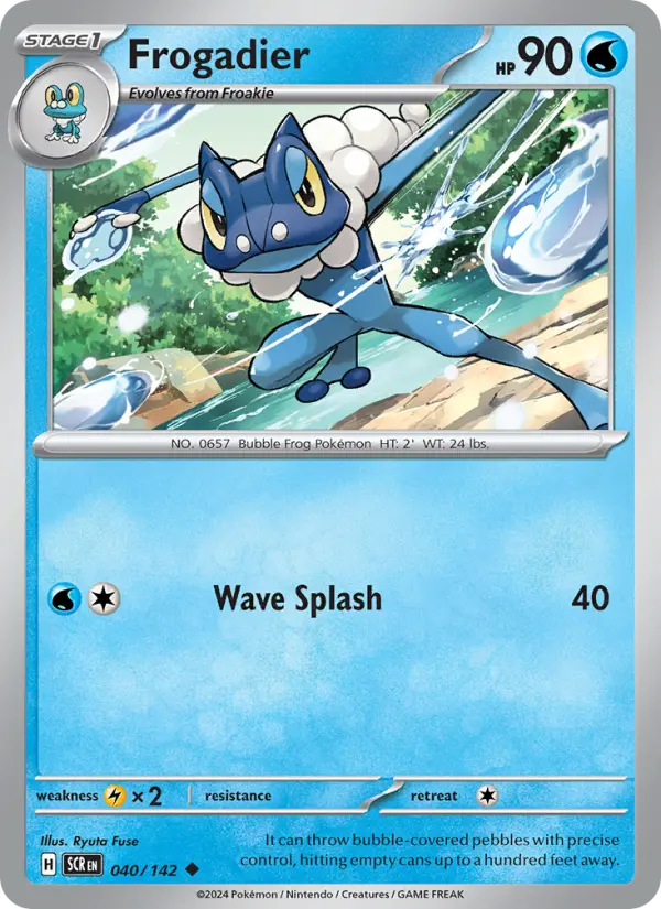Frogadier Uncommon Pokemon card #040 from Stellar Crown