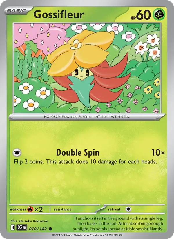 Gossifleur Common Pokemon card #010 from Stellar Crown