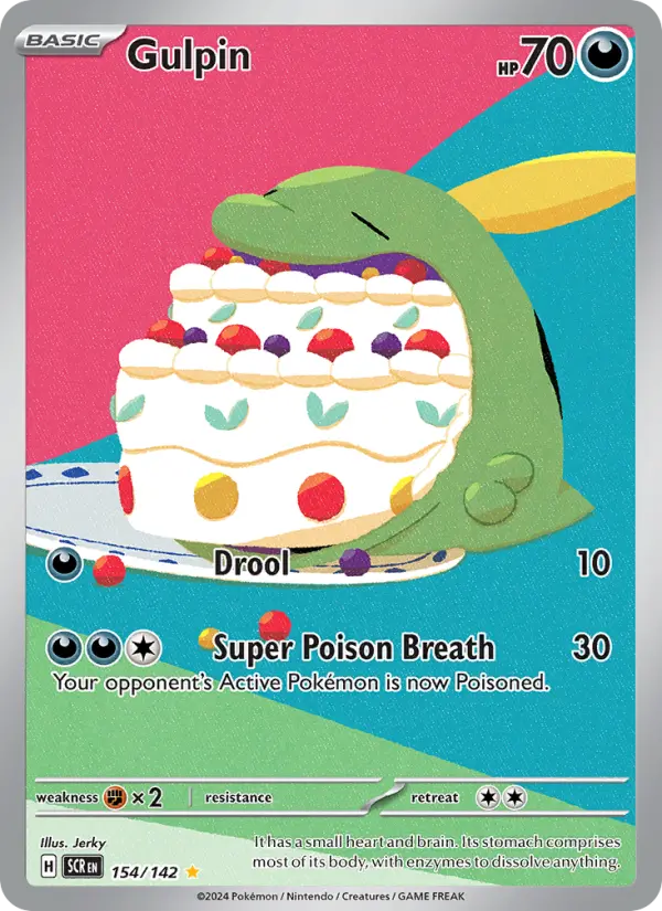 Gulpin Illustration rare Pokemon card #154 from Stellar Crown