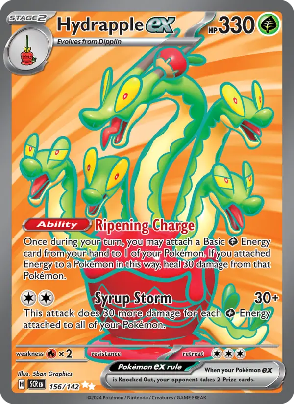 Hydrapple ex Ultra Rare Pokemon card #156 from Stellar Crown