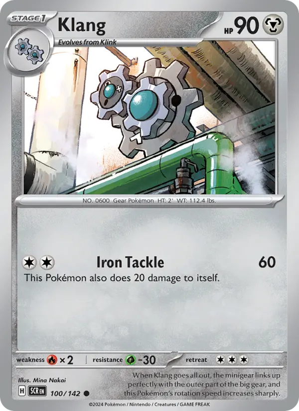 Klang Common Pokemon card #100 from Stellar Crown