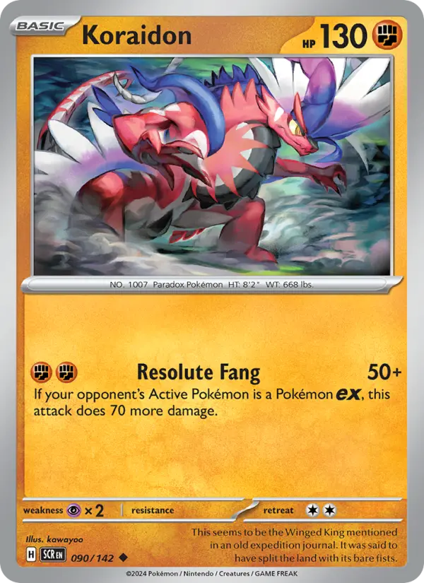 Koraidon Uncommon Pokemon card #090 from Stellar Crown