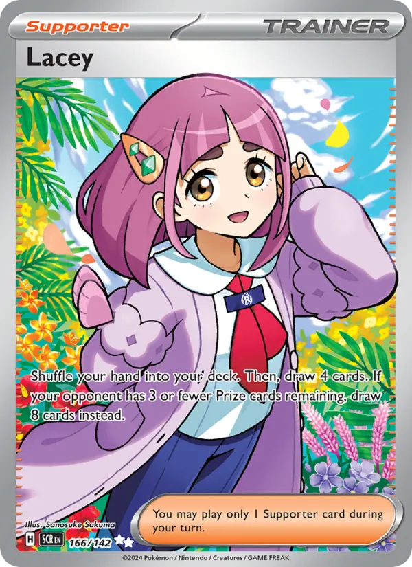 Lacey Ultra Rare Pokemon card #166 from Stellar Crown