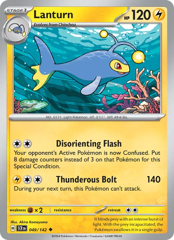 Lanturn Uncommon Pokemon card #049 from Stellar Crown