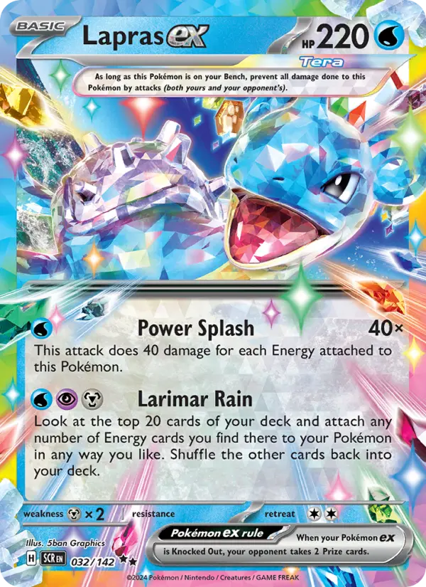 Lapras ex Double rare Pokemon card #032 from Stellar Crown