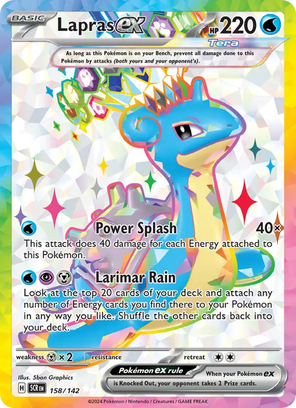 Lapras ex Ultra Rare Pokemon card #158 from Stellar Crown