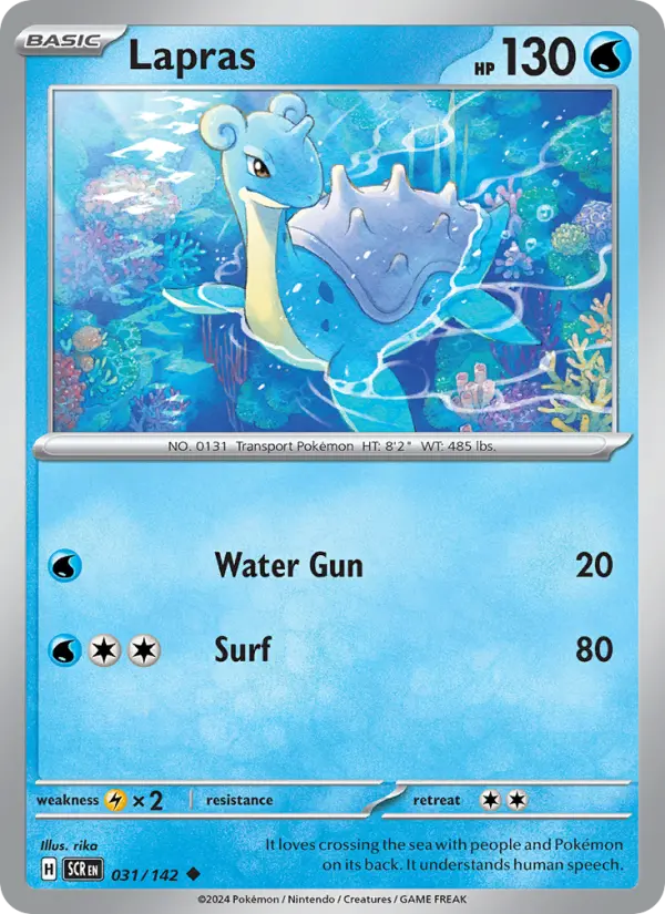 Lapras Uncommon Pokemon card #031 from Stellar Crown