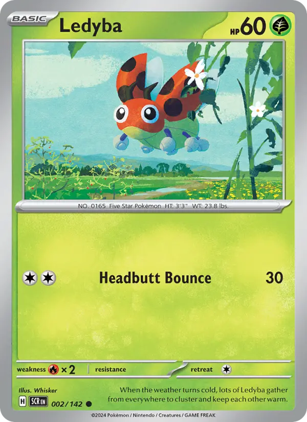 Ledyba Common Pokemon card #002 from Stellar Crown