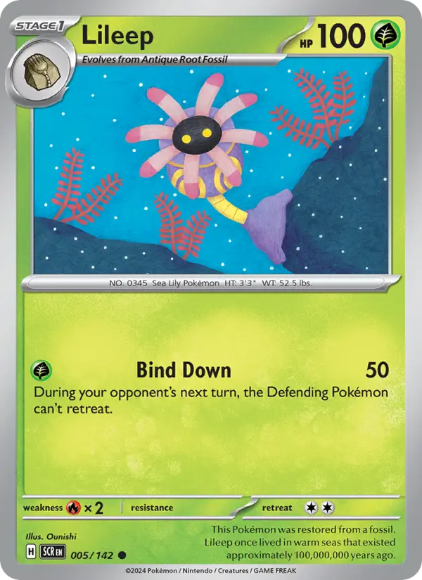 Lileep Common Pokemon card #005 from Stellar Crown