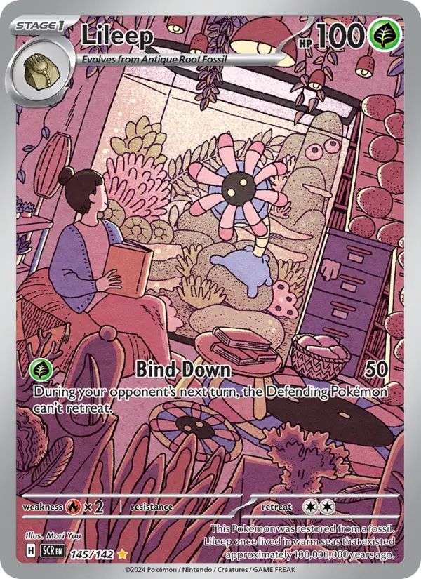 Lileep Illustration rare Pokemon card #145 from Stellar Crown