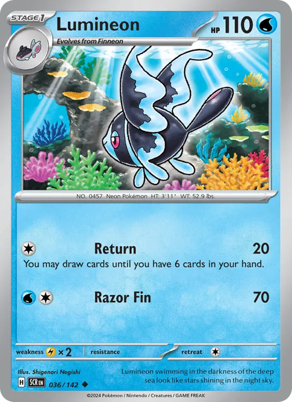 Lumineon Uncommon Pokemon card #036 from Stellar Crown