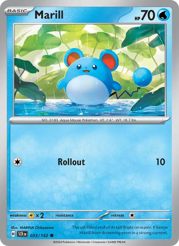 Marill Common Pokemon card #033 from Stellar Crown