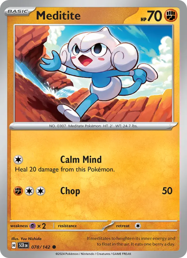 Meditite Common Pokemon card #078 from Stellar Crown
