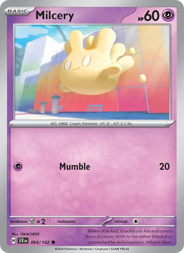 Milcery Common Pokemon card #064 from Stellar Crown
